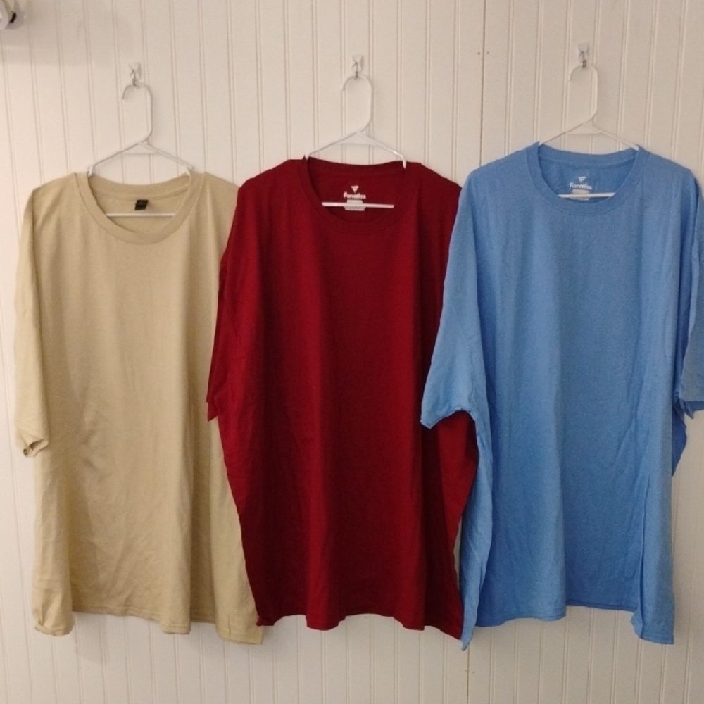 3 Pack Men's Maroon, Blue, and Tan Shirts